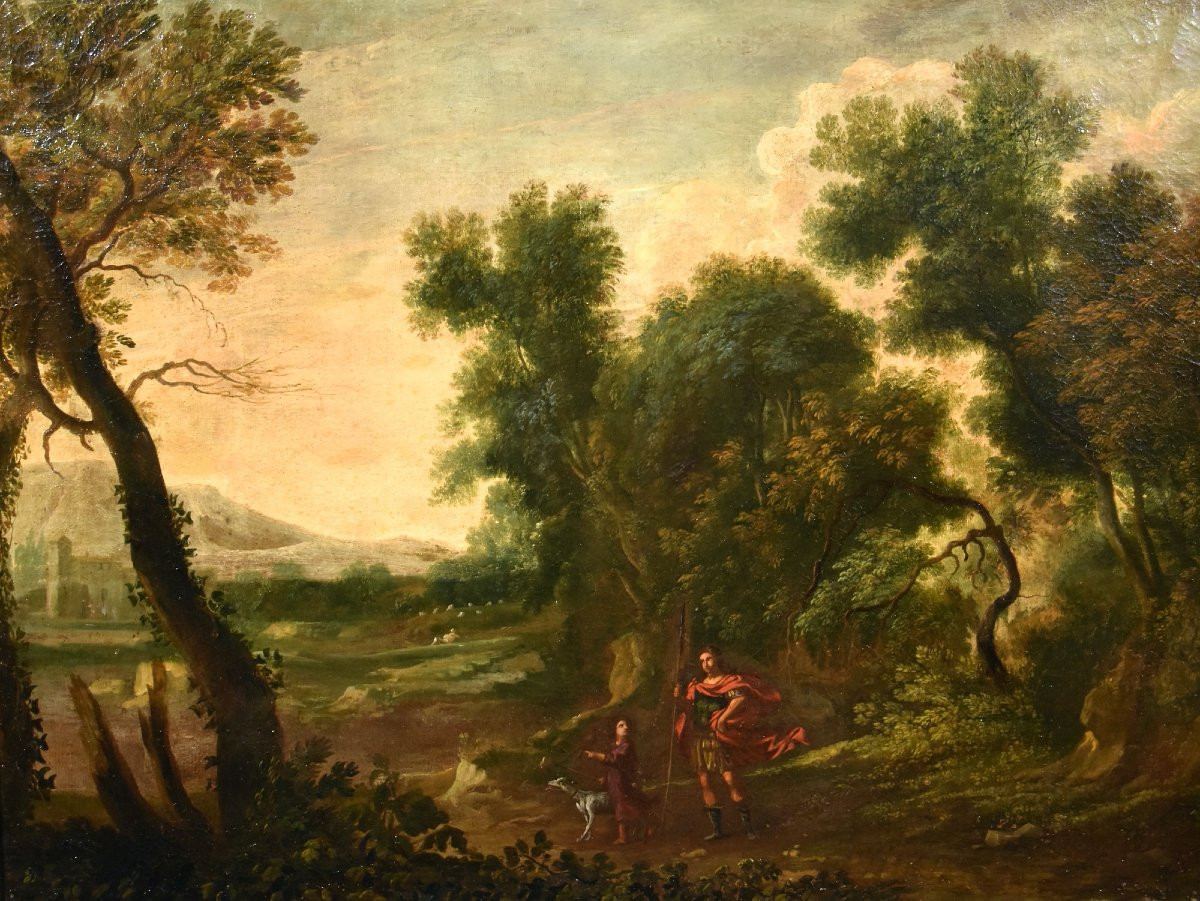 Paesaggio boschivo con l'Arcangelo Raffaele e Tobiolo-photo-2