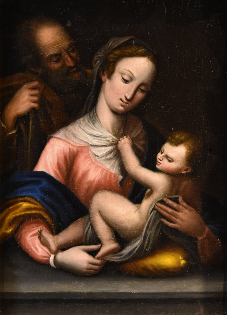 La Sainte Famille  École toscane XVIIe-XVIIIe siècle-photo-2