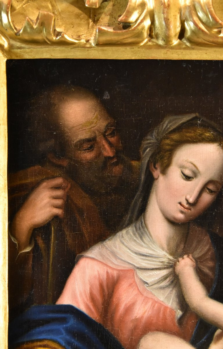 La Sainte Famille  École toscane XVIIe-XVIIIe siècle-photo-2