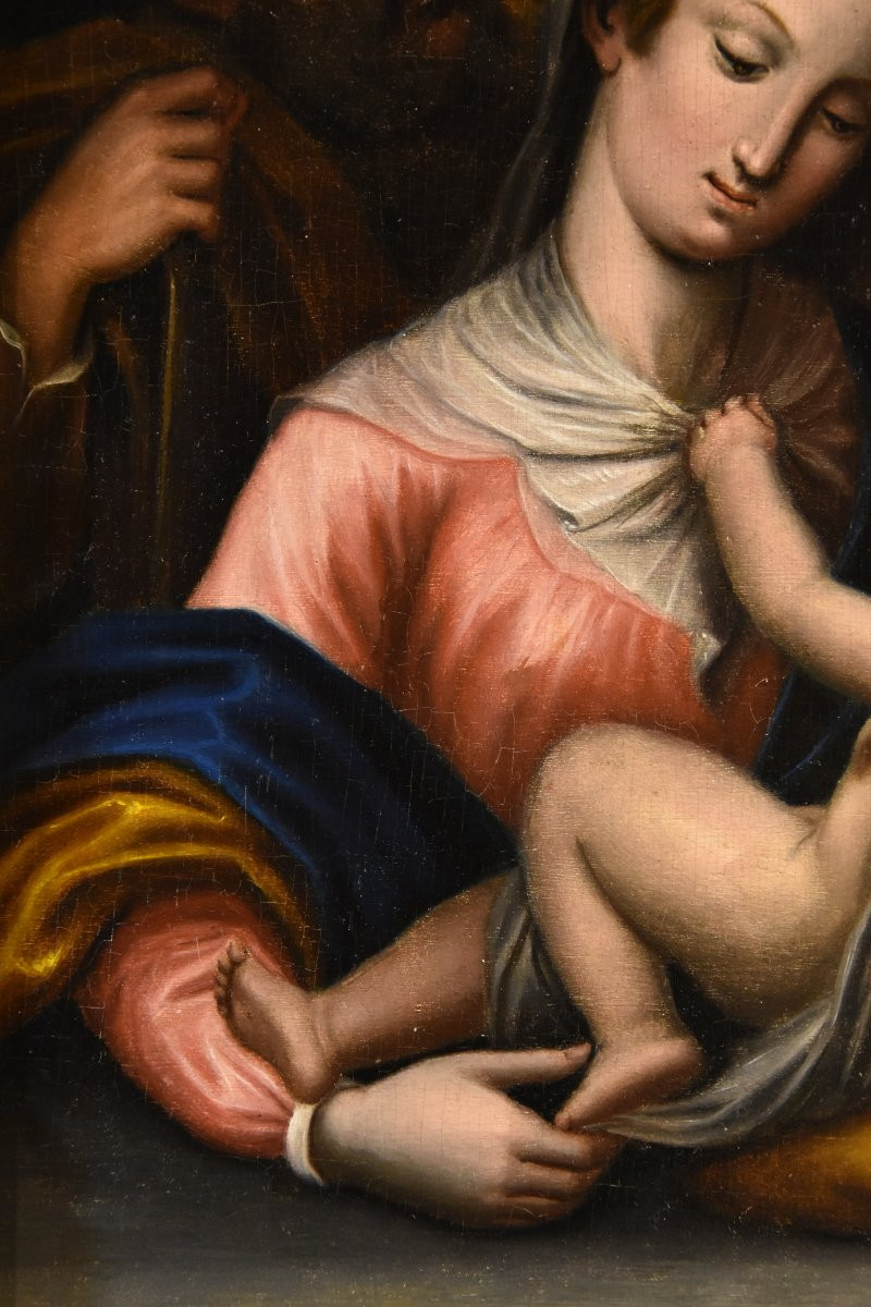 La Sainte Famille  École toscane XVIIe-XVIIIe siècle-photo-3