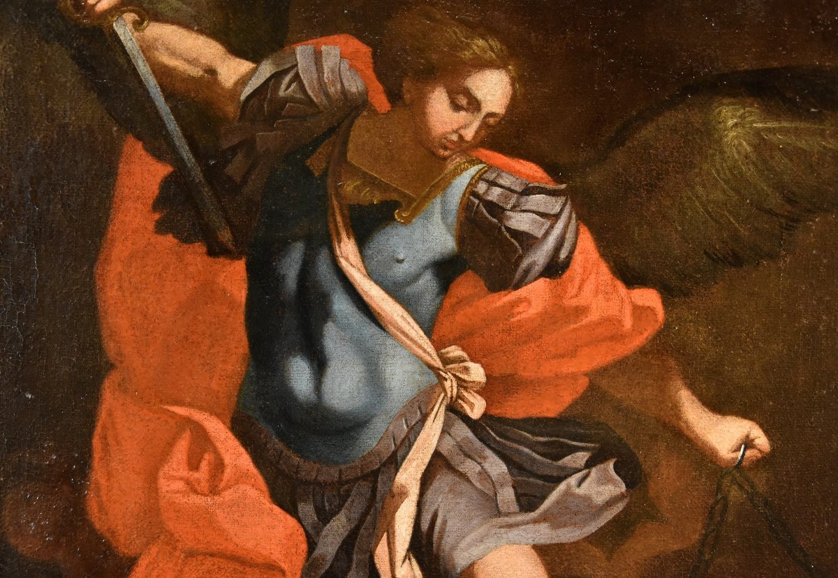 San Michele Arcangelo, Guido Reni (1575 - 1642) cerchia di-photo-3