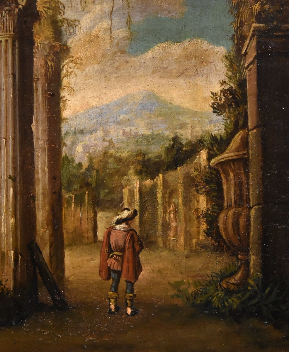 Coppia di capricci con rovine classiche, Niccolò Codazzi (Napoli 1642 - Genova 1693) seguace-photo-3