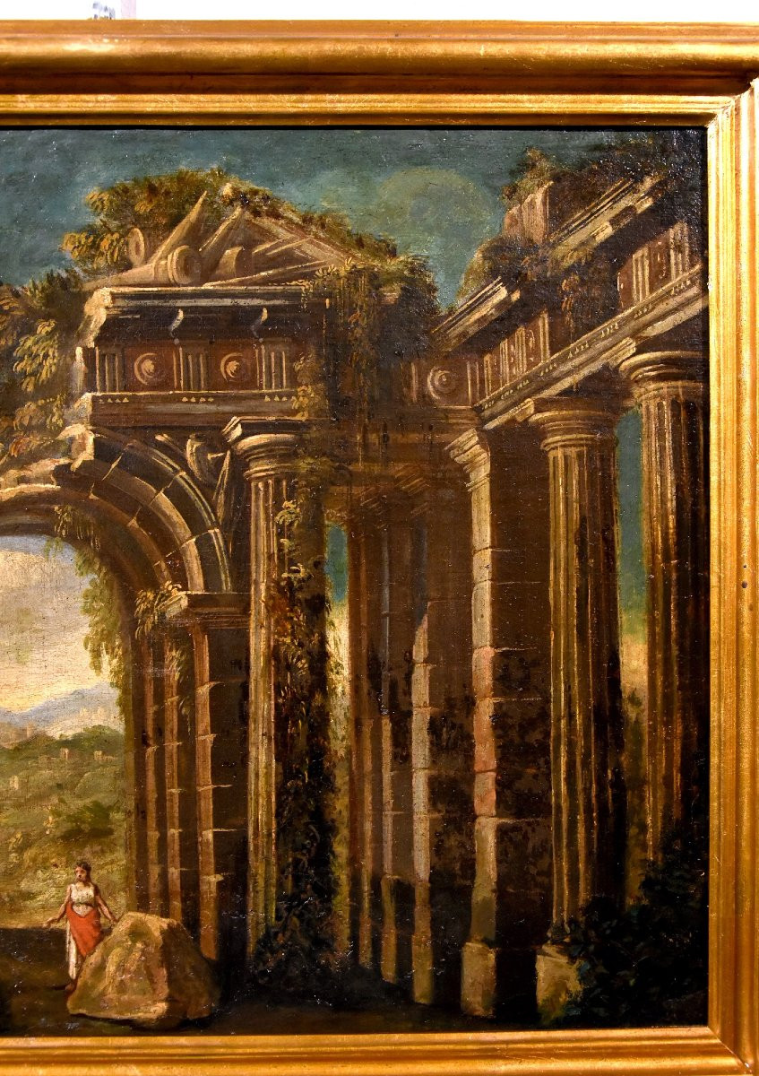 Coppia di capricci con rovine classiche, Niccolò Codazzi (Napoli 1642 - Genova 1693) seguace-photo-4