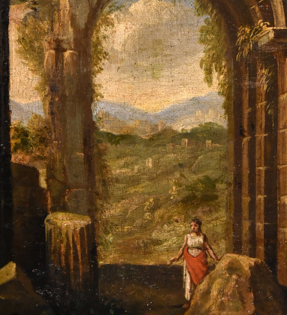 Coppia di capricci con rovine classiche, Niccolò Codazzi (Napoli 1642 - Genova 1693) seguace-photo-5