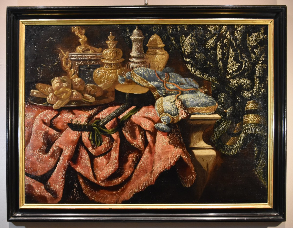 Antonio Tibaldi (Roma, 1633 circa - 1684 circa), Natura morta con oggetti preziosi...-photo-2