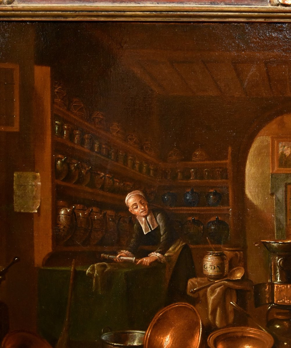 Il farmacista, Giovanni Domenico Valentino (Roma 1630 - Imola 1708) monogrammato-photo-3