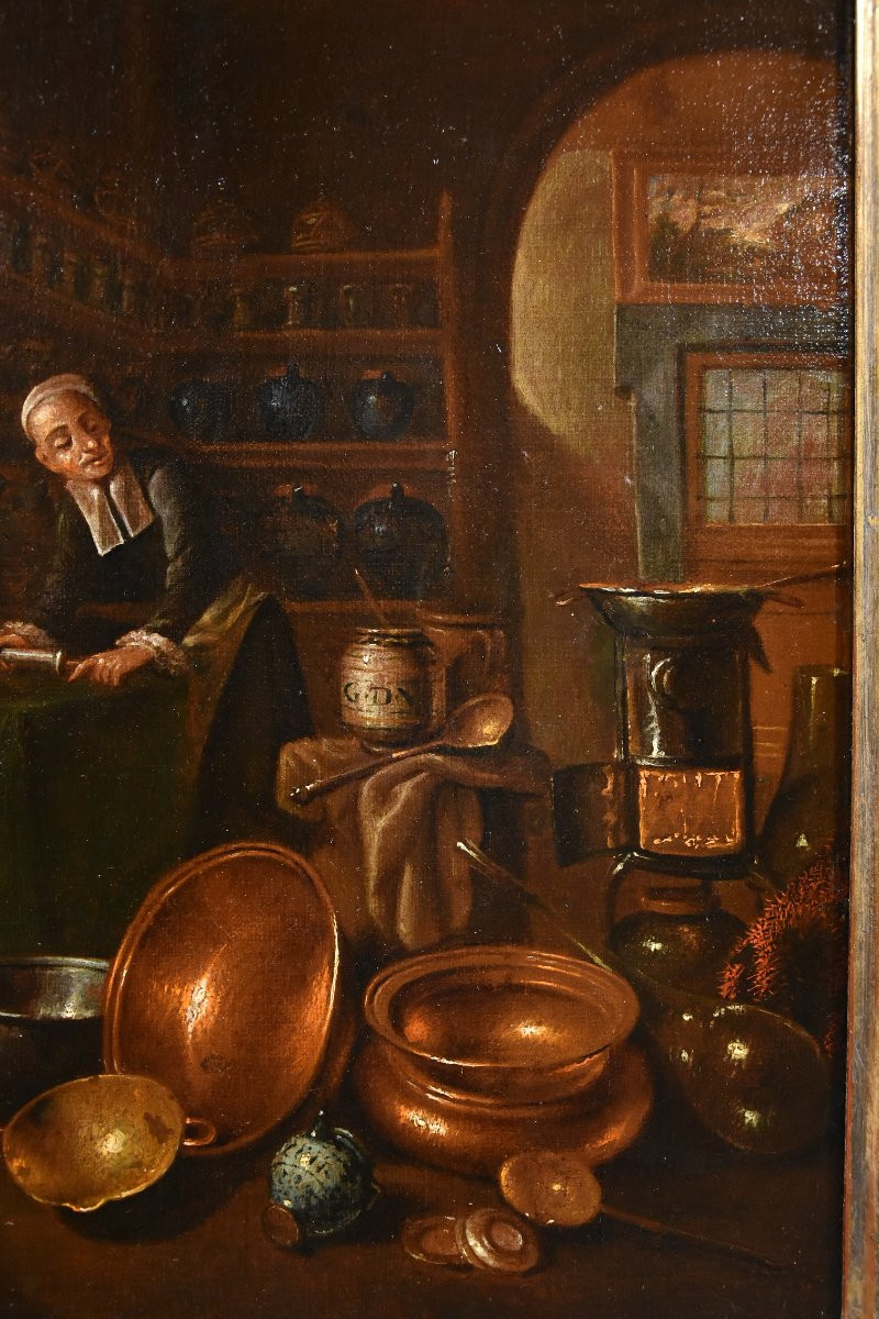 Il farmacista, Giovanni Domenico Valentino (Roma 1630 - Imola 1708) monogrammato-photo-2