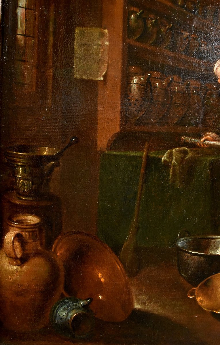 Il farmacista, Giovanni Domenico Valentino (Roma 1630 - Imola 1708) monogrammato-photo-3