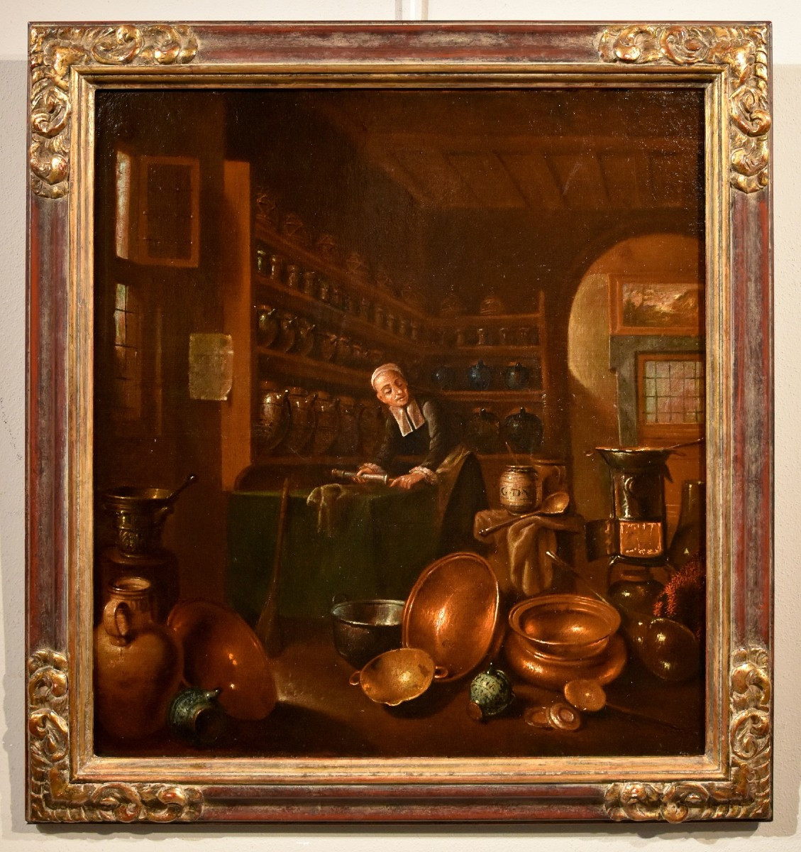 Il farmacista, Giovanni Domenico Valentino (Roma 1630 - Imola 1708) monogrammato