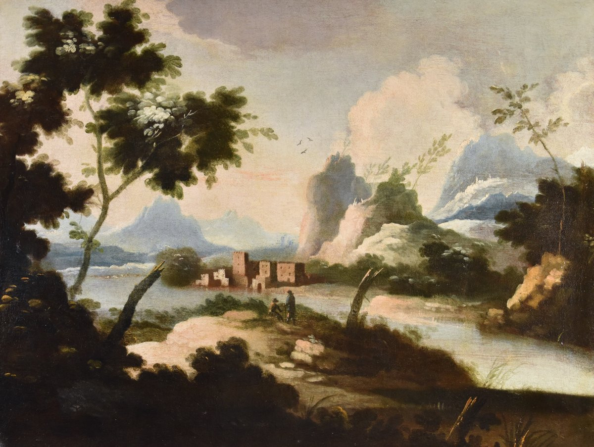 Paesaggi arcadici con figure, cerchia di Marco Ricci (Belluno 1676 – Venezia 1730)-photo-3