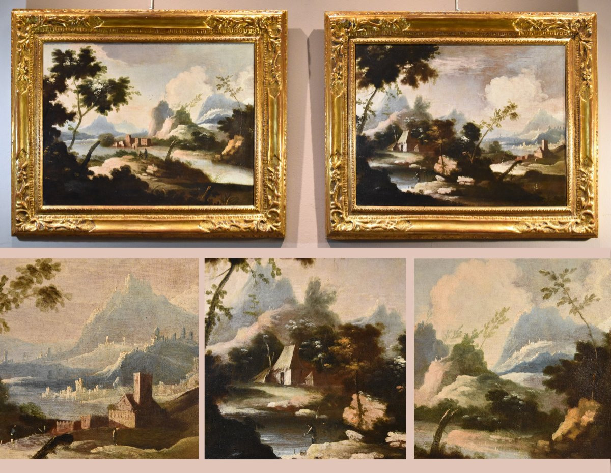 Paesaggi arcadici con figure, cerchia di Marco Ricci (Belluno 1676 – Venezia 1730)-photo-1