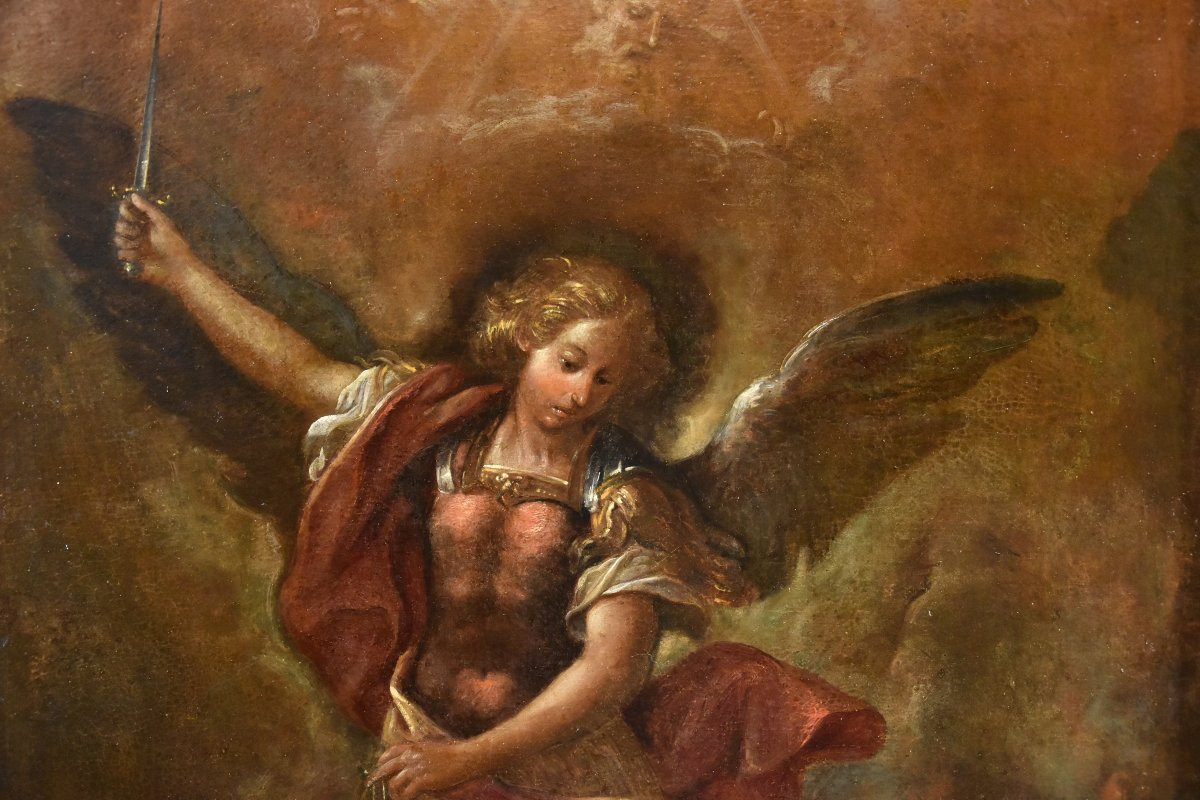 San Michele Arcangelo vittorioso, Pittore romano del XVII - XVIII secolo-photo-1
