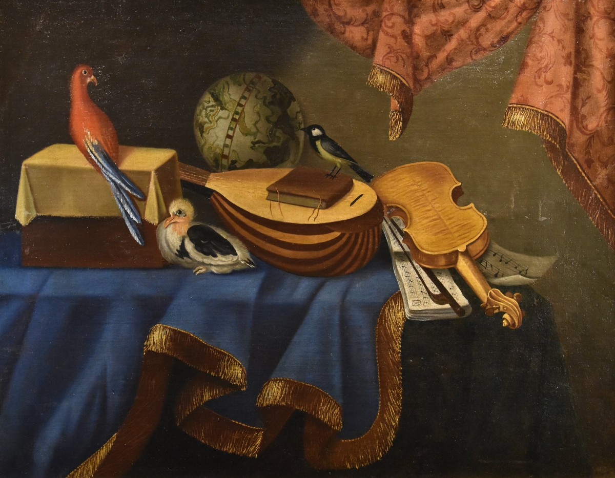 Natura morta con strumenti musicali, Bonaventura Bettera (Bergamo, 1663 – 1718 circa) (1/2)