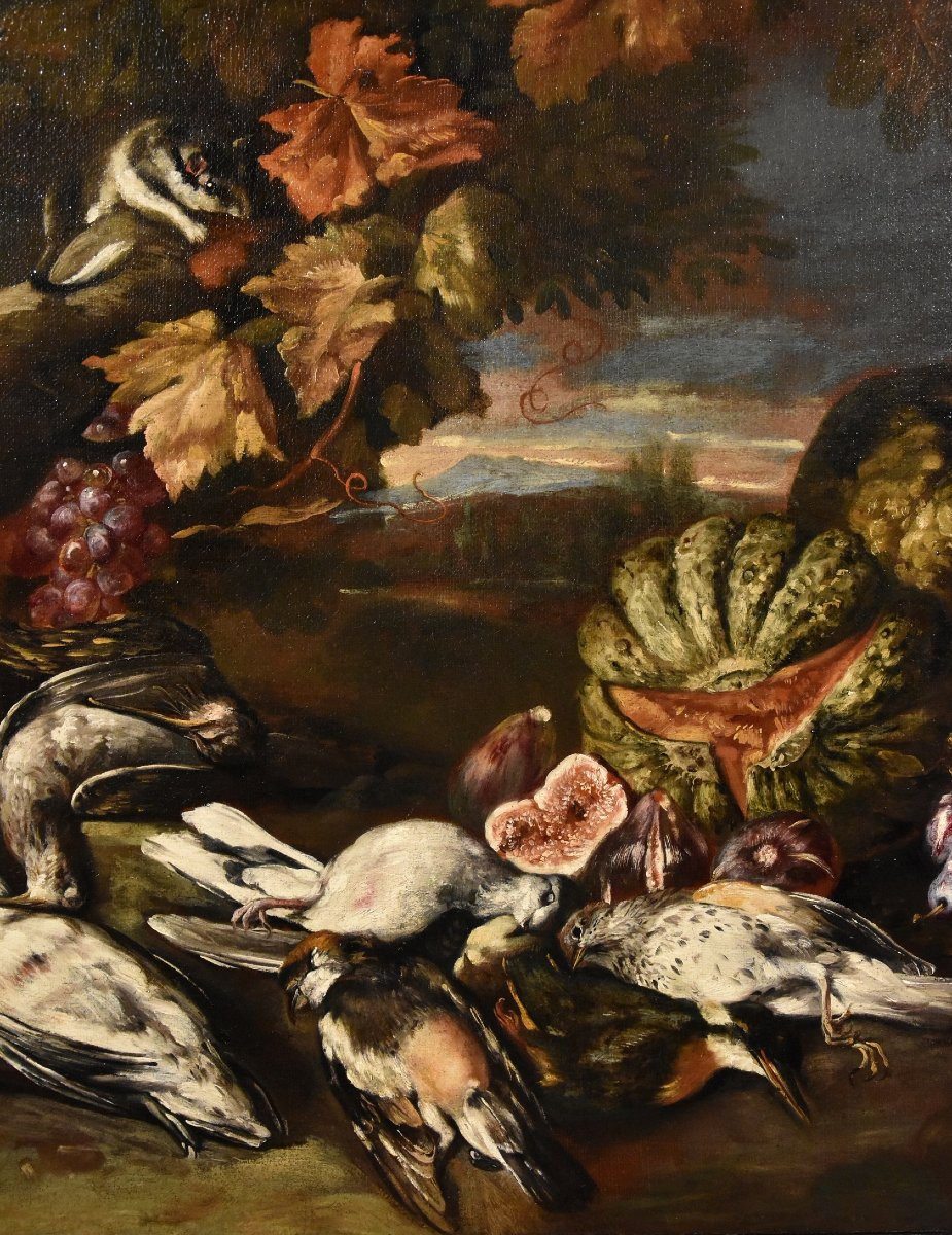 Natura morta in un paesaggio con frutta e cacciagione-photo-3