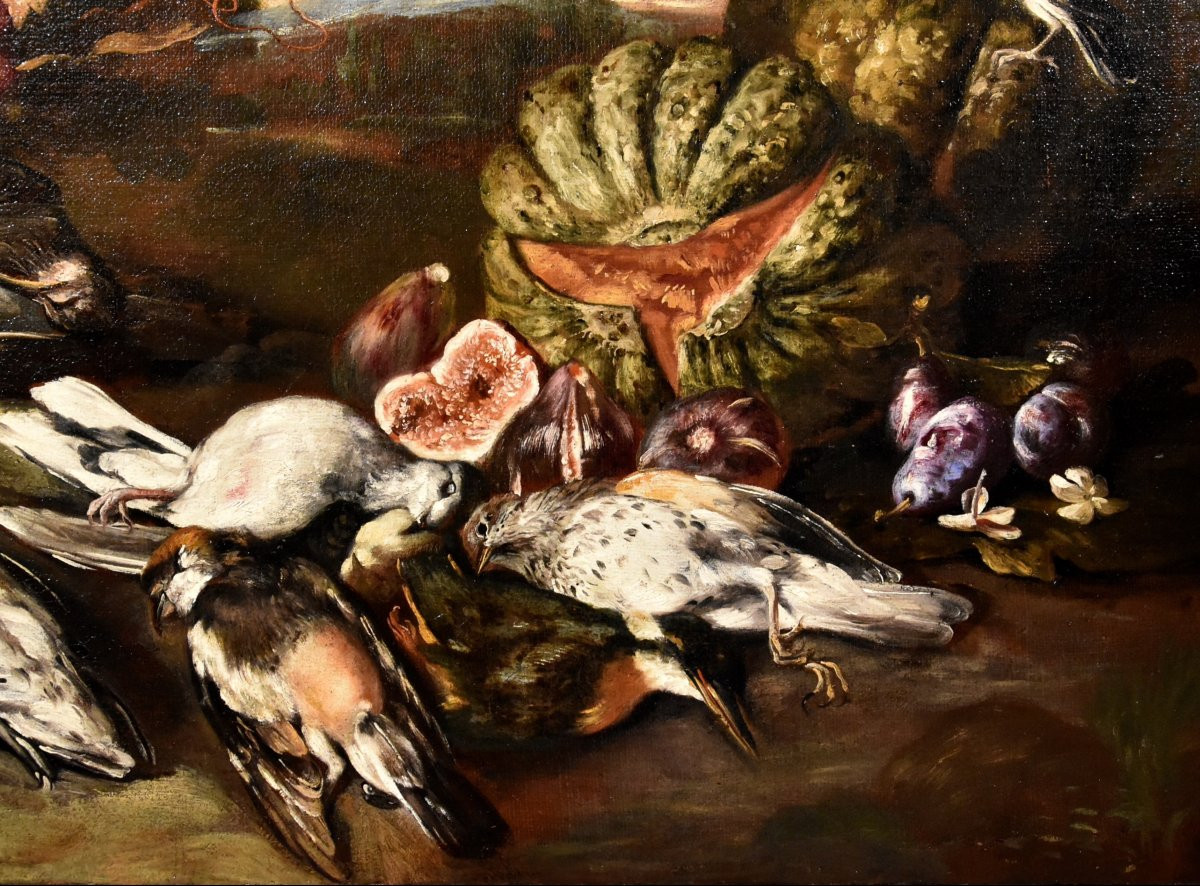 Natura morta in un paesaggio con frutta e cacciagione-photo-5