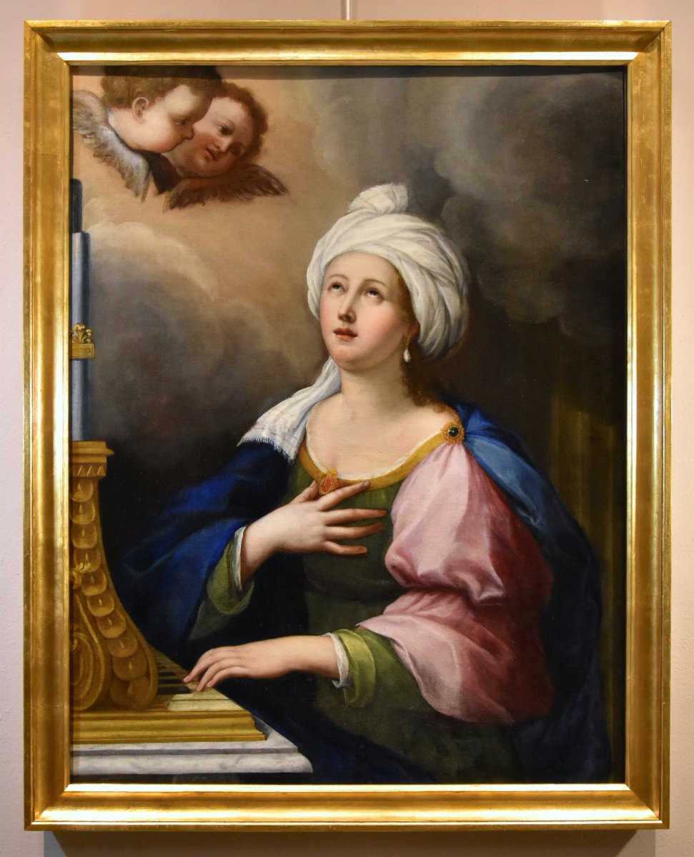 Santa Cecilia e due cherubini, Lucas de la Haye (Nivelles, 1612–Roma, 1682)-photo-2