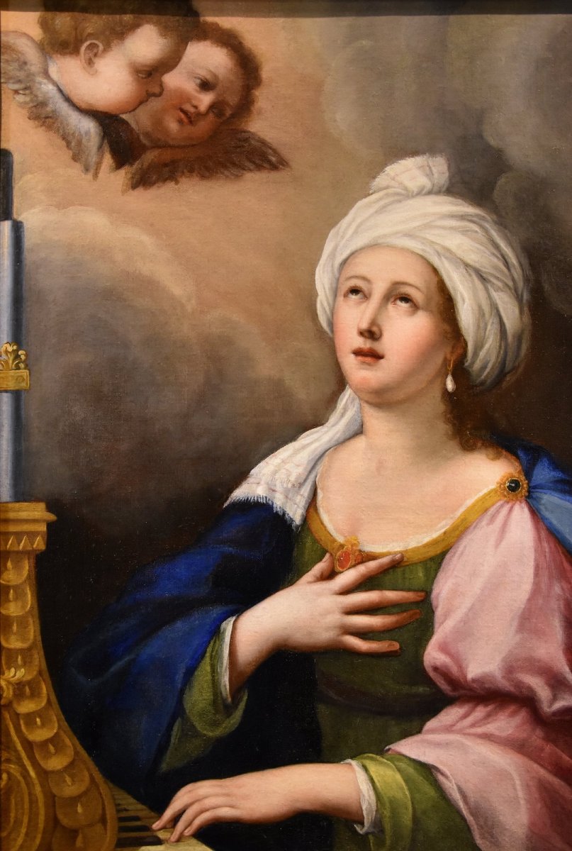 Santa Cecilia e due cherubini, Lucas de la Haye (Nivelles, 1612–Roma, 1682)-photo-1