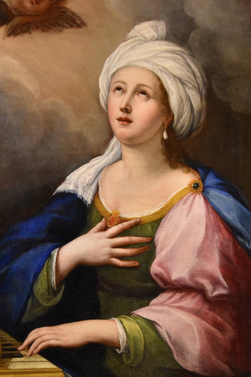 Santa Cecilia e due cherubini, Lucas de la Haye (Nivelles, 1612–Roma, 1682)-photo-5