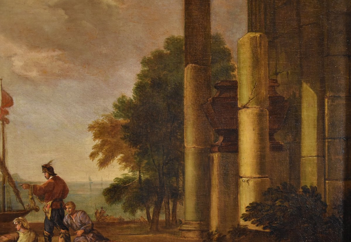 Jacob de Heush (Utrecht 1657 – Amsterdam 1701), Coastal landscape with architectural ruins-photo-4