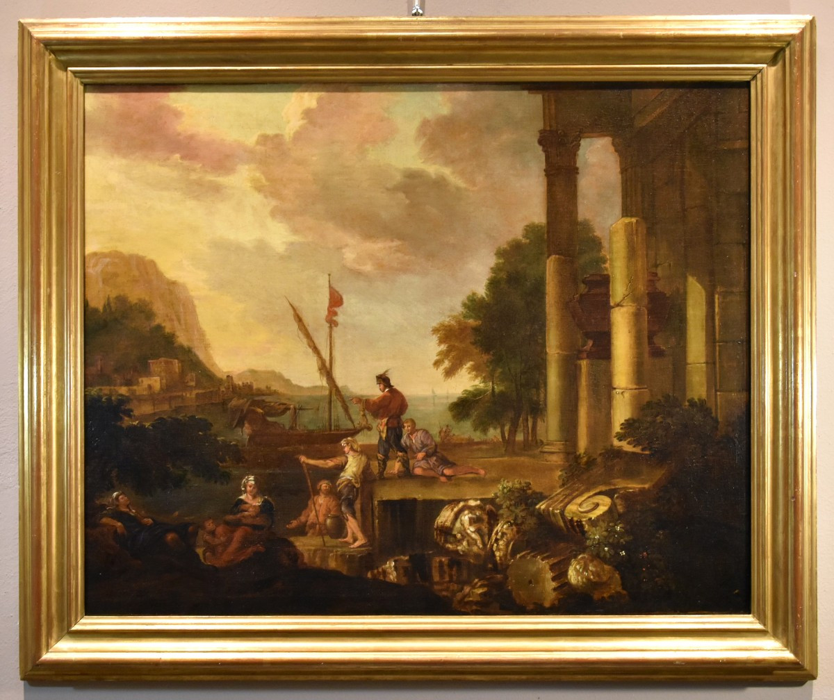 Jacob de Heush (Utrecht 1657 – Amsterdam 1701), Coastal landscape with architectural ruins