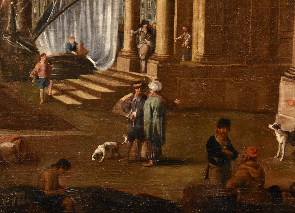 Veduta fantastica con porto e capriccio architettonico, Alessandro Salucci (1590 - 1657)-photo-2