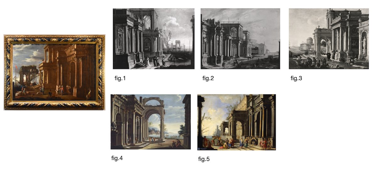Veduta fantastica con porto e capriccio architettonico, Alessandro Salucci (1590 - 1657)-photo-6