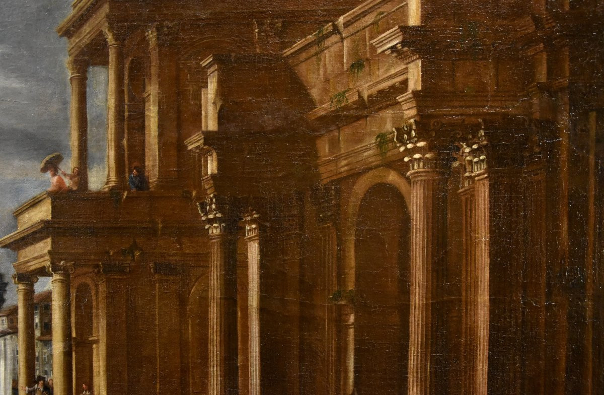 Veduta fantastica con porto e capriccio architettonico, Alessandro Salucci (1590 - 1657)-photo-7