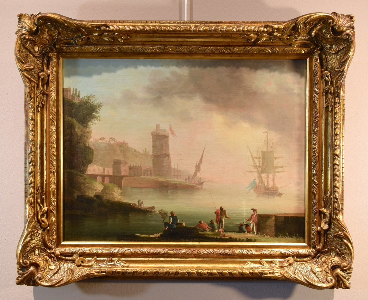 Veduta costiera al tramonto, Atelier di Charles François Grenier de Marseille (1700 –1782)