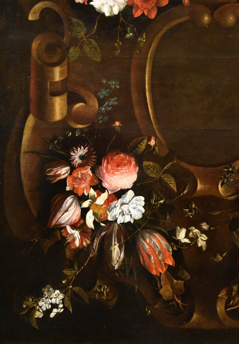 Ghirlanda di fiori con cartiglio, Frans van Everbroeck (Anversa, 1628 – Londra 1693) -photo-2