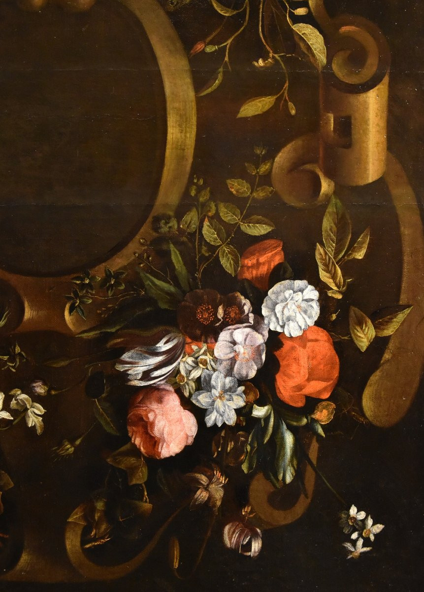 Ghirlanda di fiori con cartiglio, Frans van Everbroeck (Anversa, 1628 – Londra 1693) -photo-3