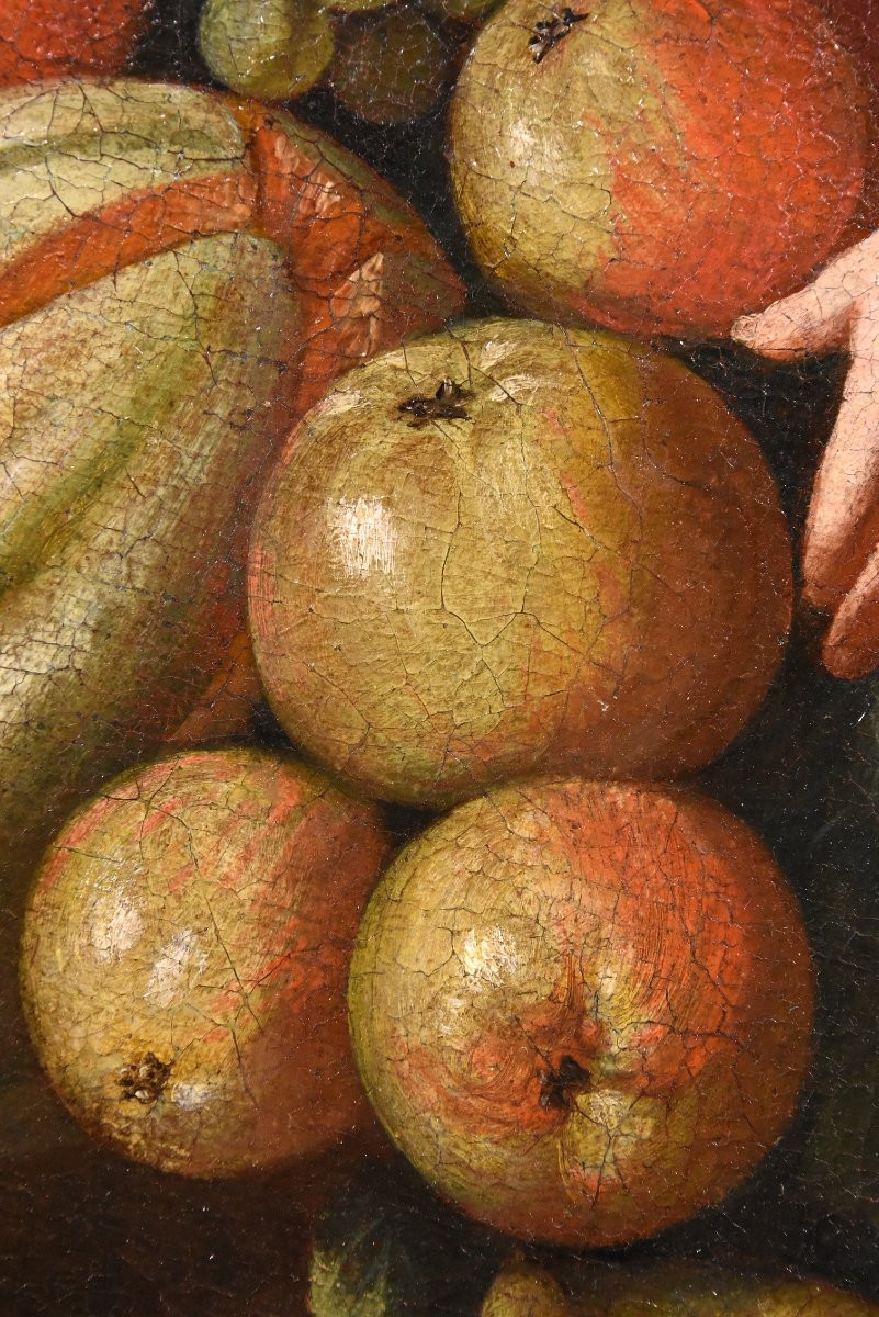Composizione di frutta sorretta da tre angeli, Luigi Garzi (Pistoia 1638 – Roma1721)-photo-6