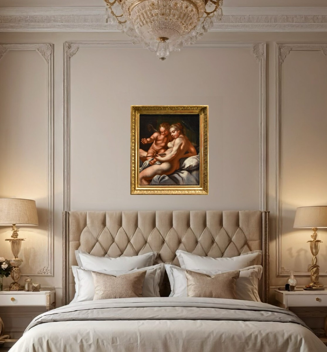 Venere e Amore, Pittore veneto del XVII/XVIII secolo-photo-4