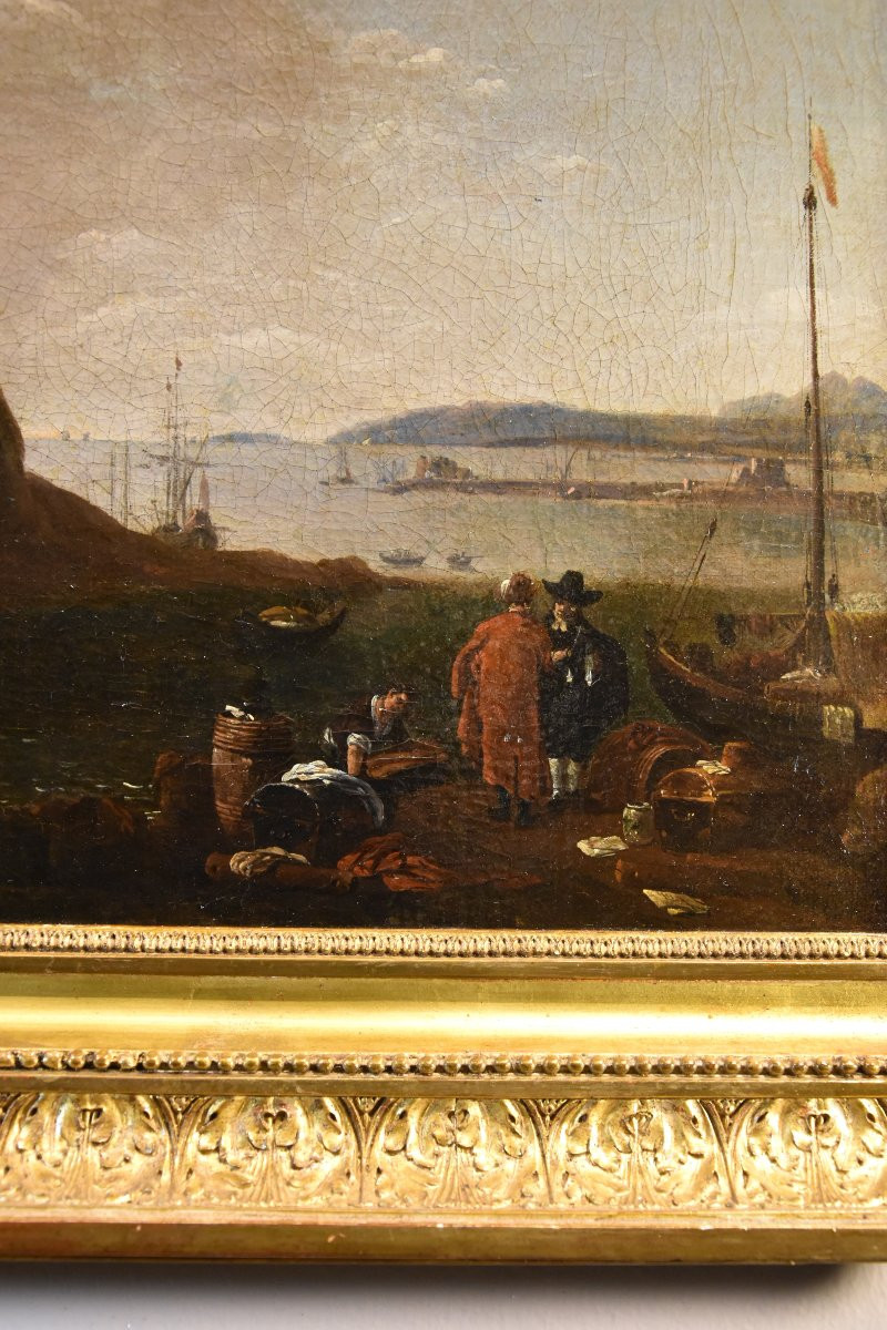 Veduta del Mediterraneo, Thomas Wyck  (1616- 1677) Firmato-photo-3