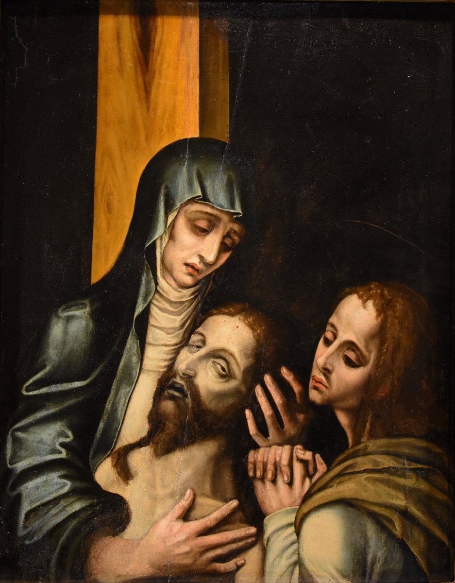 La Pietà con San Giovanni, Luis de Morales, Detto ‘El Divino’ (Badajoz 1509 – 1586) bottega di-photo-2