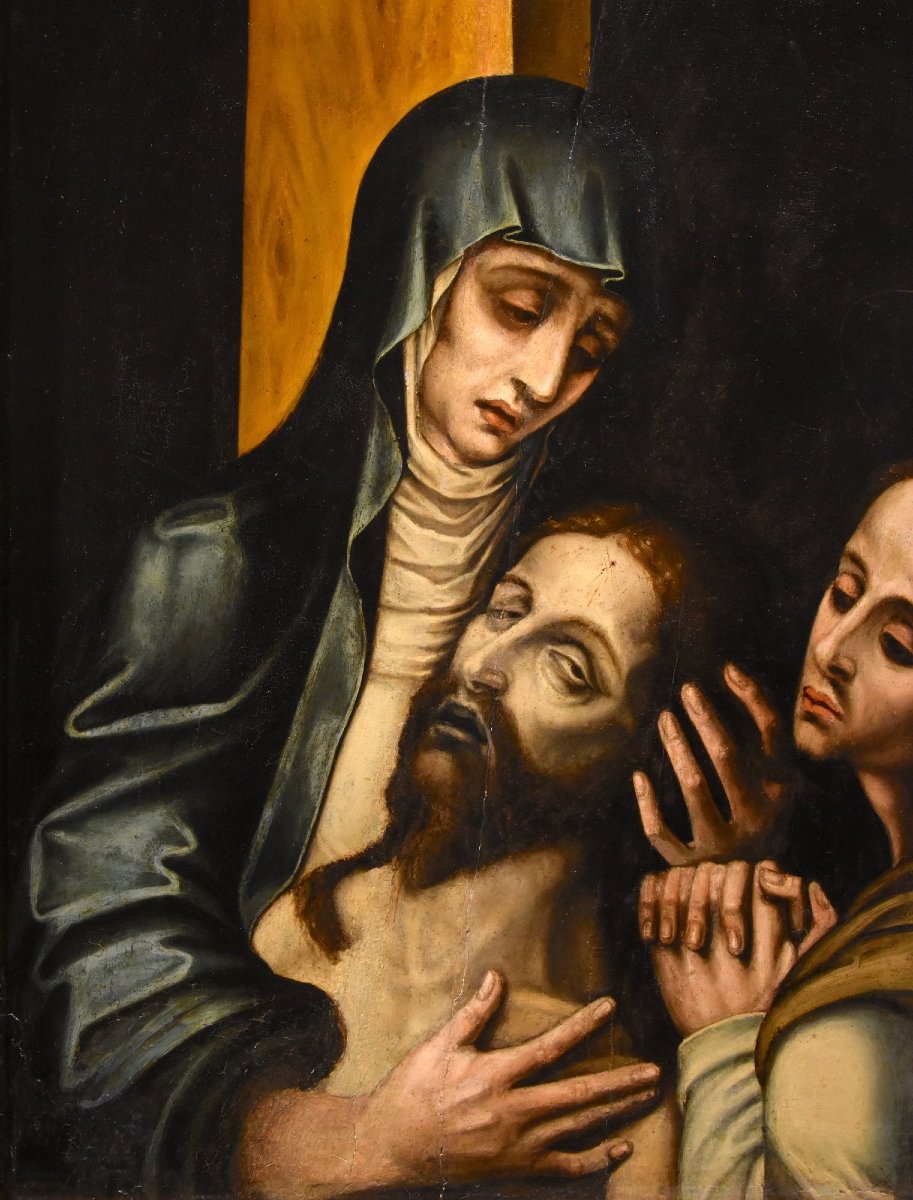 La Pietà con San Giovanni, Luis de Morales, Detto ‘El Divino’ (Badajoz 1509 – 1586) bottega di-photo-3