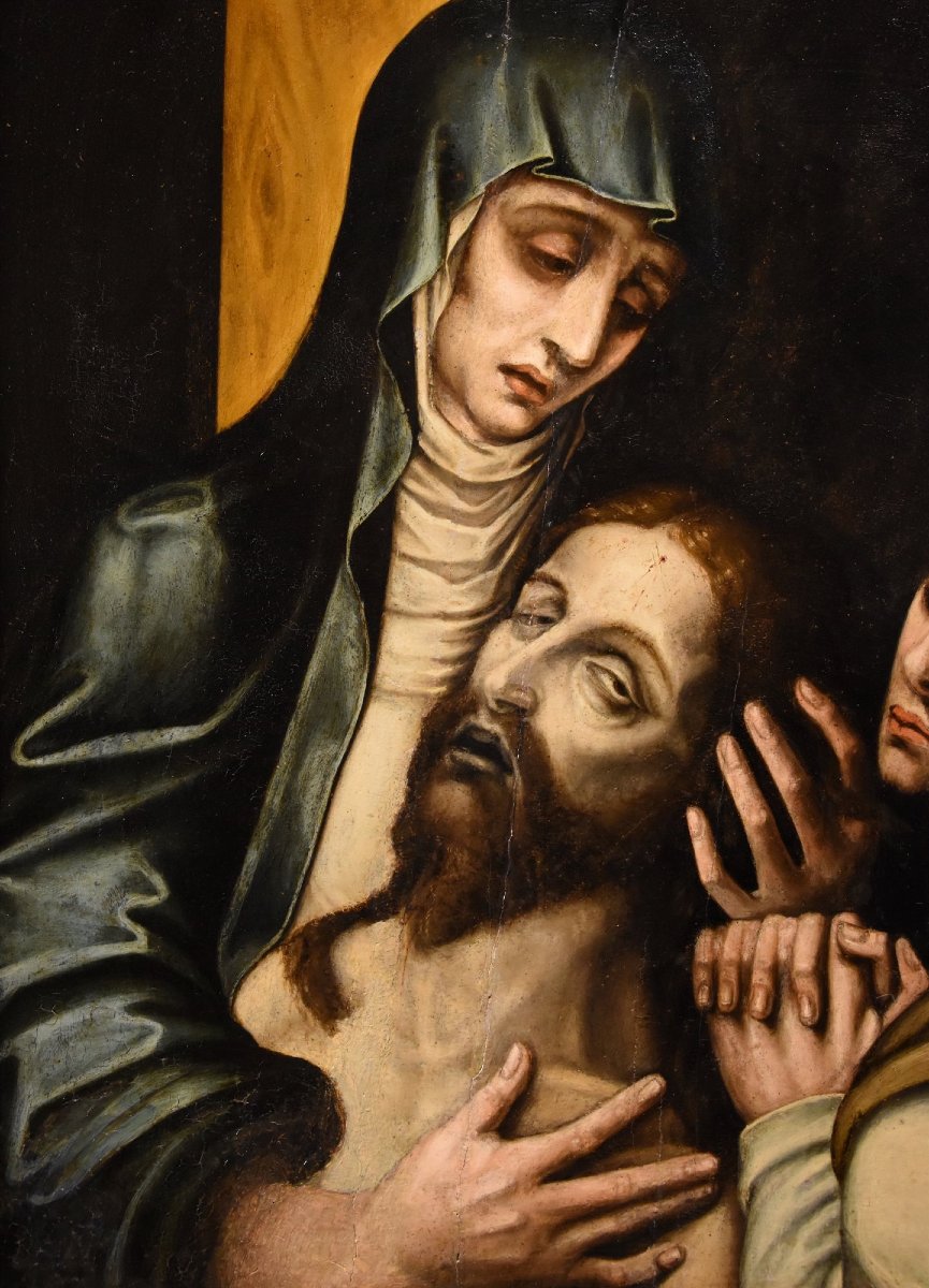 La Pietà con San Giovanni, Luis de Morales, Detto ‘El Divino’ (Badajoz 1509 – 1586) bottega di-photo-4