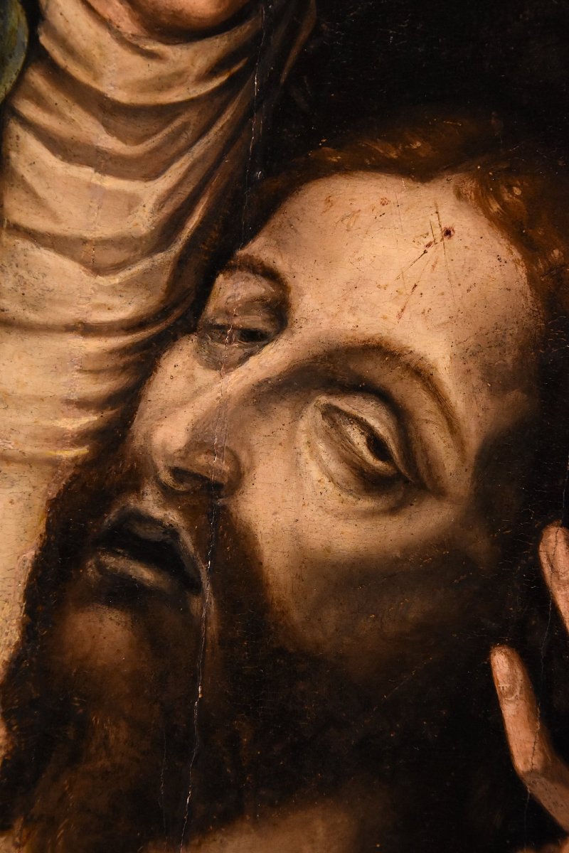 La Pietà con San Giovanni, Luis de Morales, Detto ‘El Divino’ (Badajoz 1509 – 1586) bottega di-photo-5
