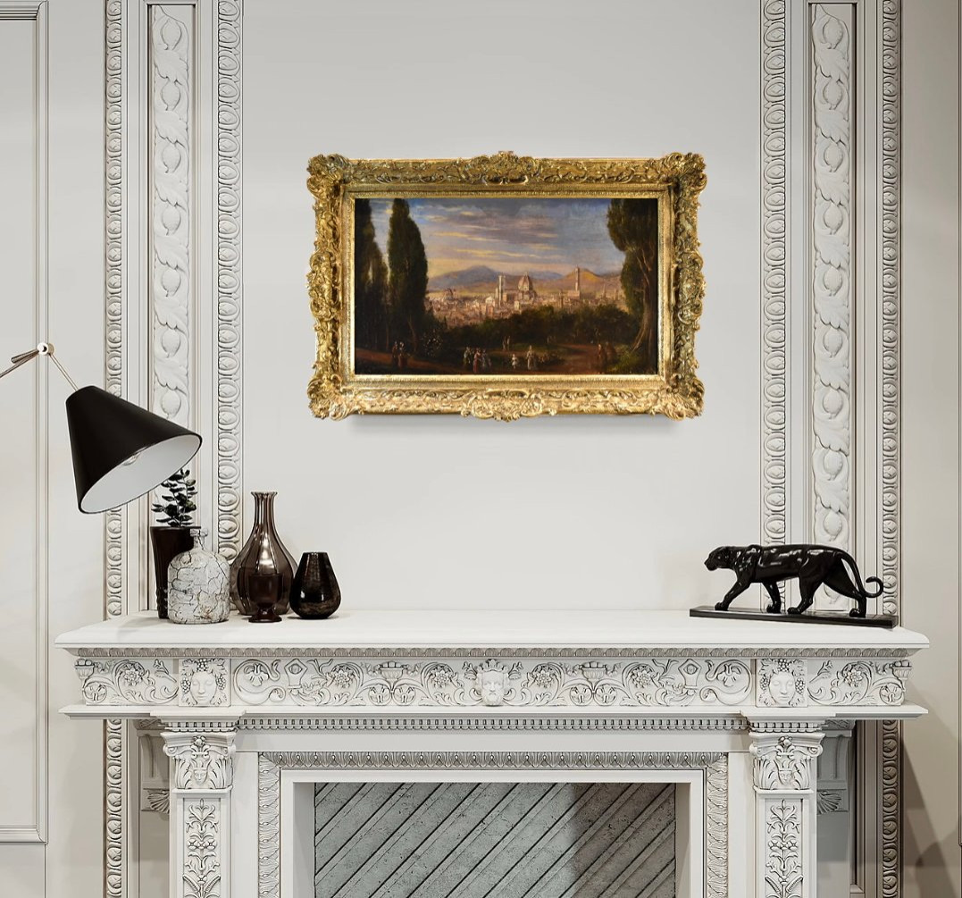 Pittore vedutista del XVIII-XIX secolo, Veduta panoramica di Firenze-photo-2