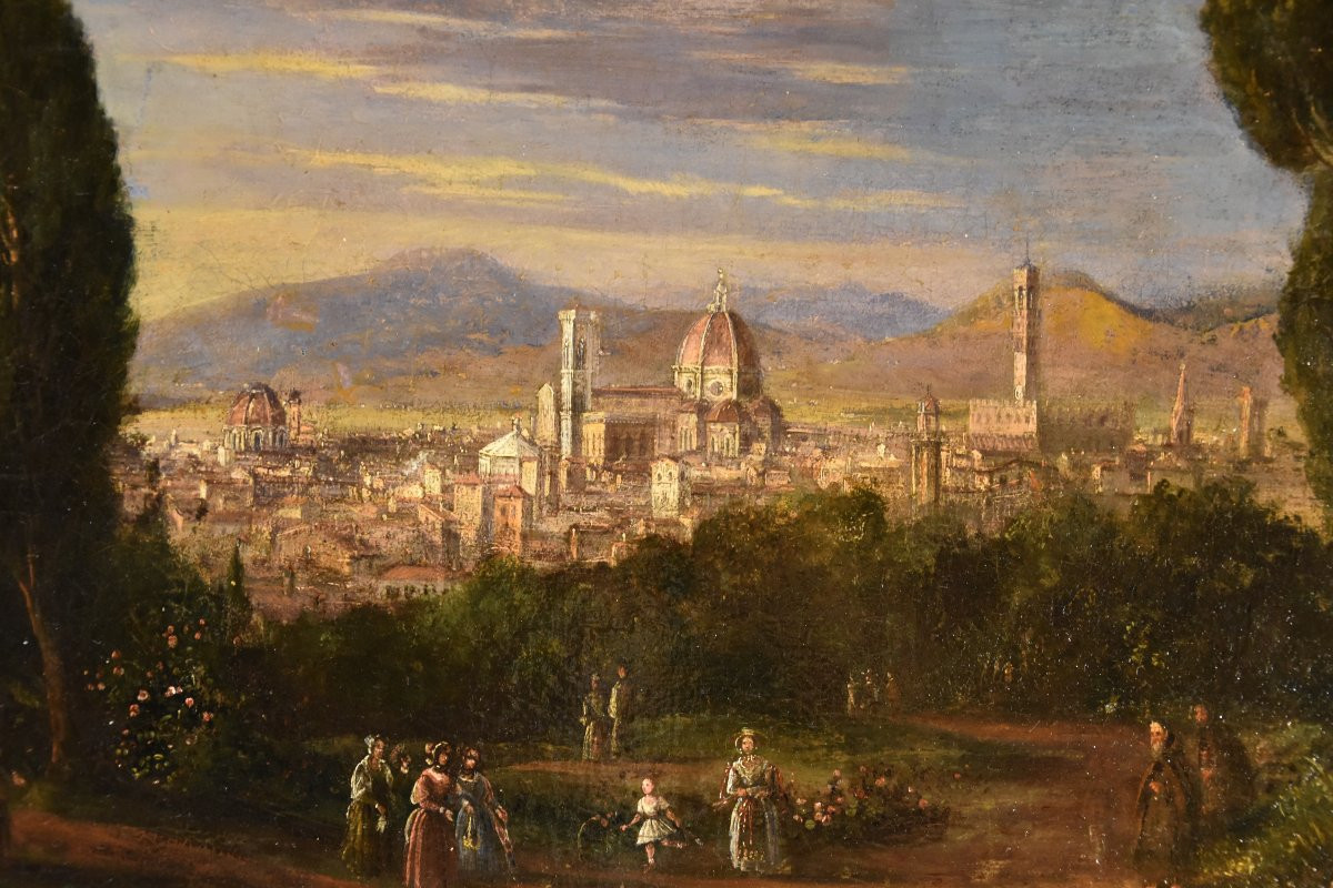 Pittore vedutista del XVIII-XIX secolo, Veduta panoramica di Firenze-photo-1