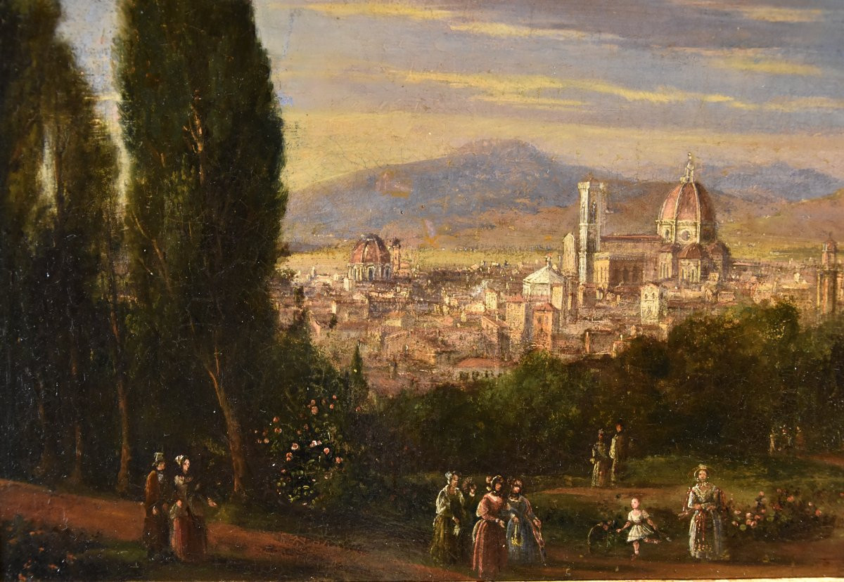 Pittore vedutista del XVIII-XIX secolo, Veduta panoramica di Firenze-photo-7