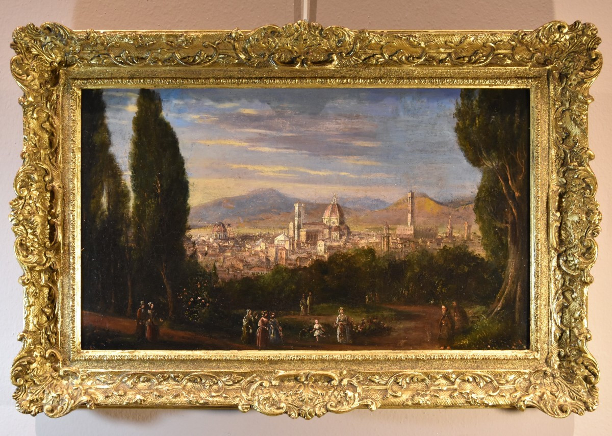 Pittore vedutista del XVIII-XIX secolo, Veduta panoramica di Firenze