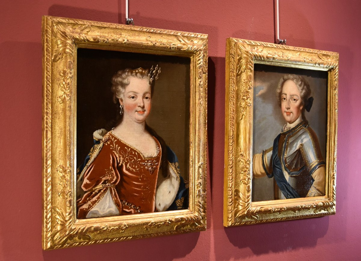 Luigi XV, Re di Francia, e la regina consorte Maria Leszczyńska, Pierre Gobert (1662 - 1744)-photo-7