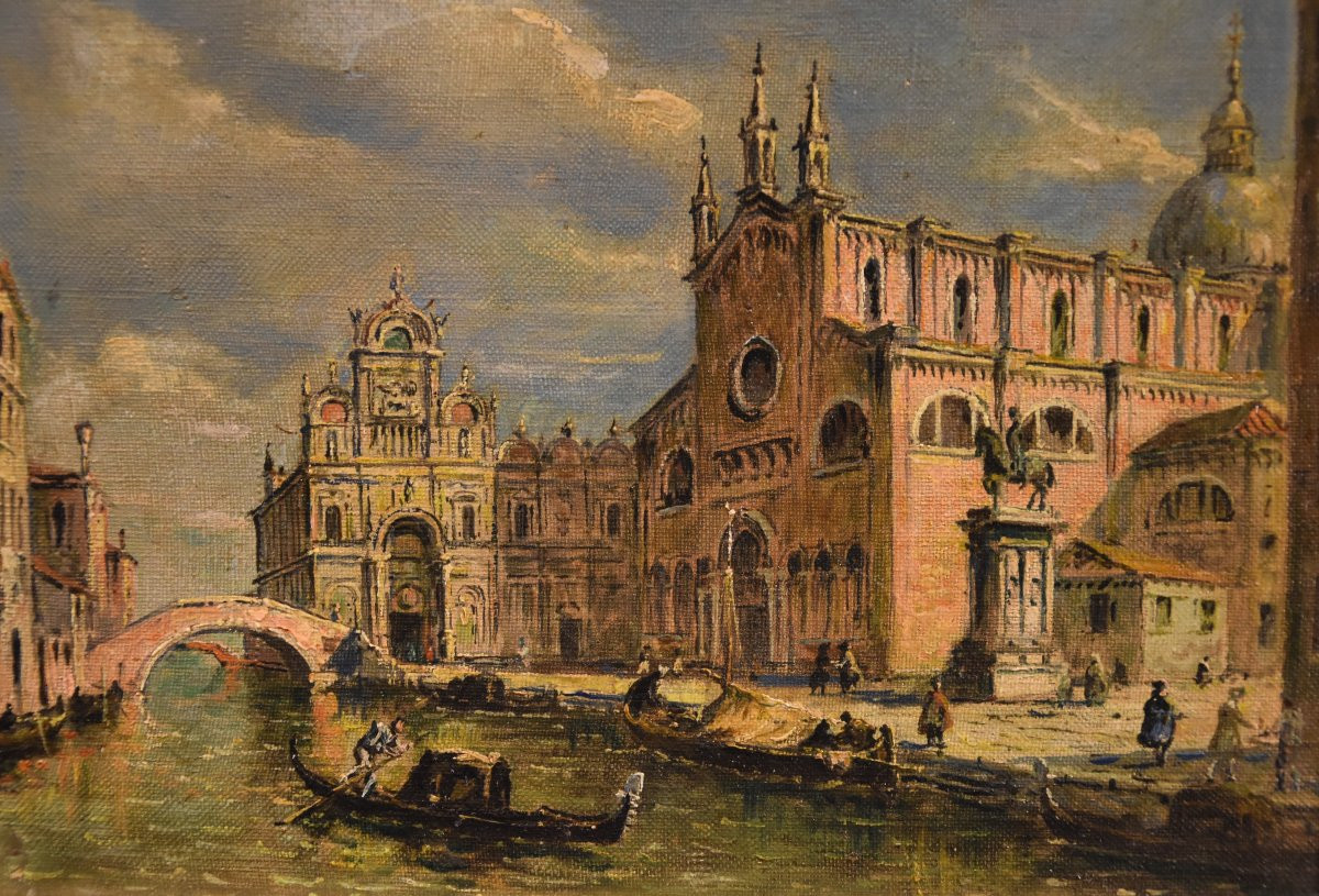 Coppia di vedute di Venezia, Francesco Guardi (Venezia, 1712 - 1793) Seguace di-photo-4