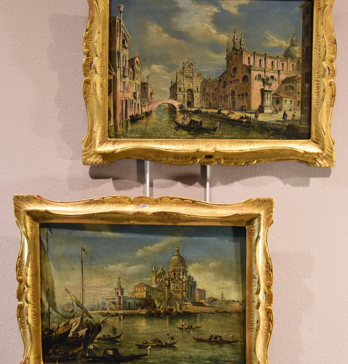 Coppia di vedute di Venezia, Francesco Guardi (Venezia, 1712 - 1793) Seguace di-photo-2