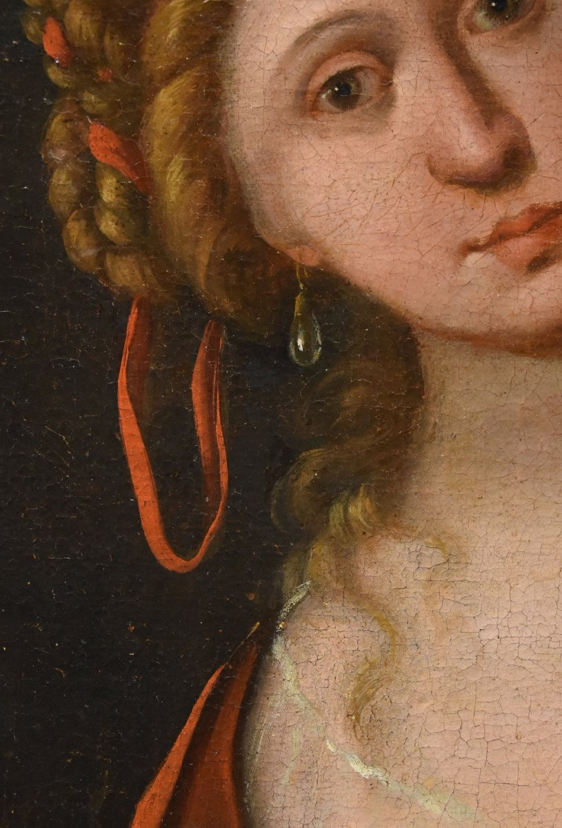 Mattheus Terwesten (L'Aia, 1670 - 1757) Ritratto di fanciulla come allegoria della pittura-photo-3