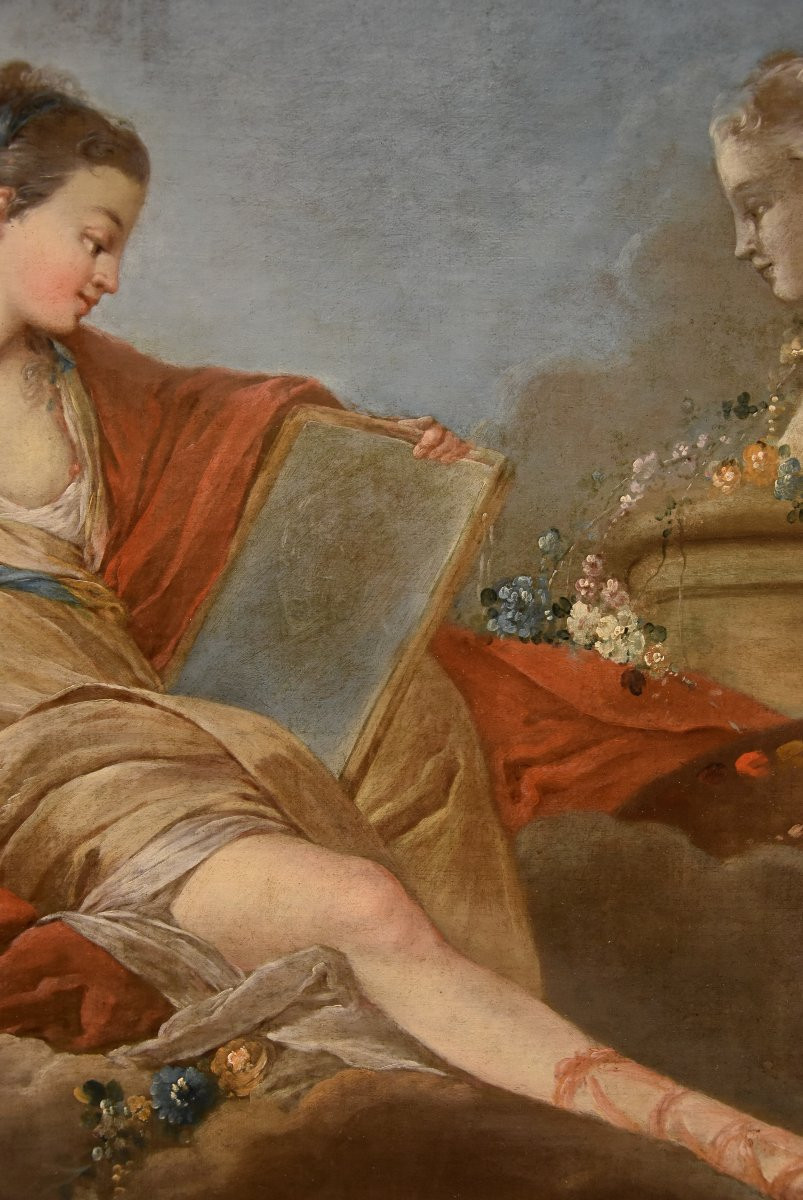 Allegoria della Pittura e del Disegno, Pierre Charles Trémolières (Cholet, 1703 - Paris, 1739)-photo-6