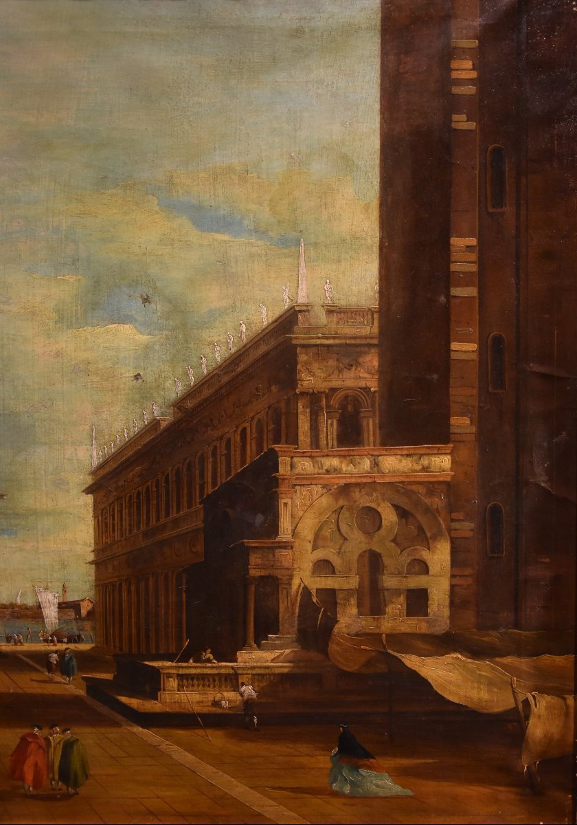 Veduta di Piazzetta San Marco a Venezia, Vittore Zanetti Zilla (Venezia 1864 - Milano 1946)-photo-4