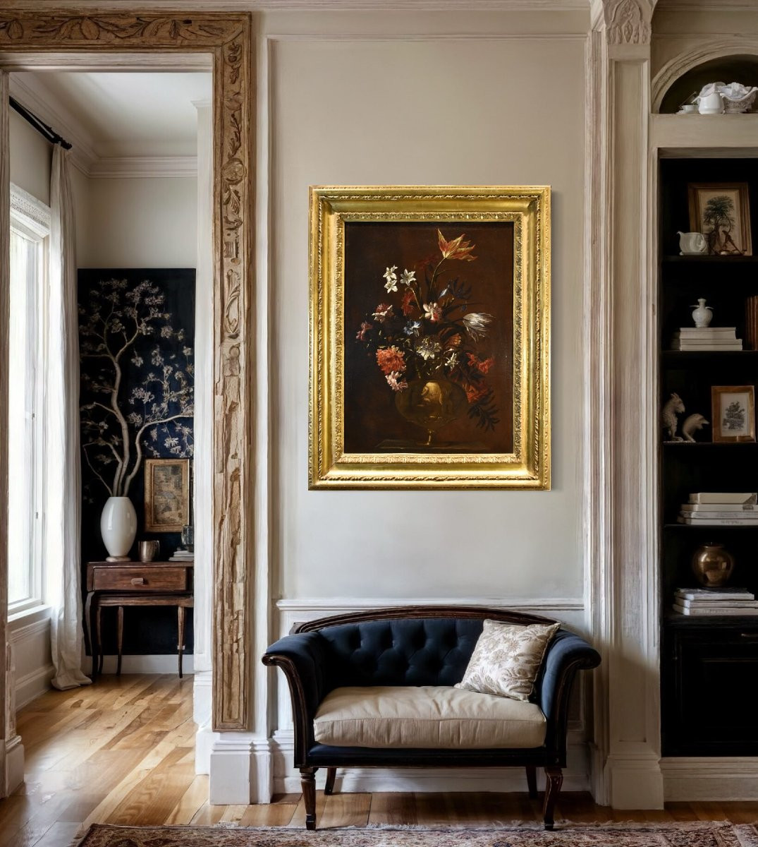 Paolo Porpora (Napoli, 1617 - Roma, 1673), Natura morta con vaso di fiori-photo-4