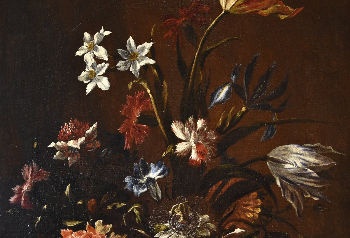 Paolo Porpora (Napoli, 1617 - Roma, 1673), Natura morta con vaso di fiori-photo-3