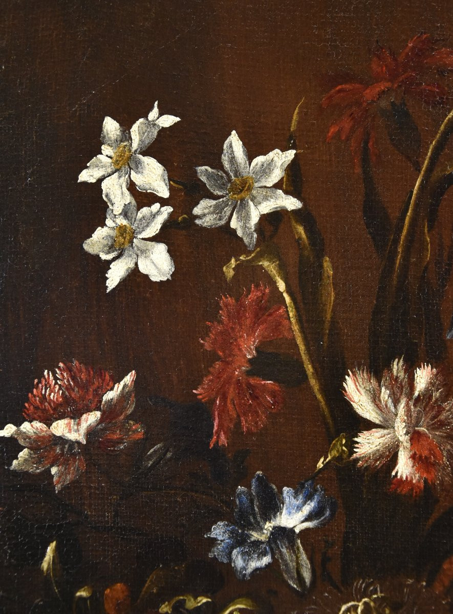 Paolo Porpora (Napoli, 1617 - Roma, 1673), Natura morta con vaso di fiori-photo-6